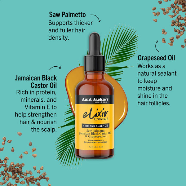 Saw Palmetto, Jamaican Black Castor & Grapeseed Oil Elixir Hair & Scalp Oil